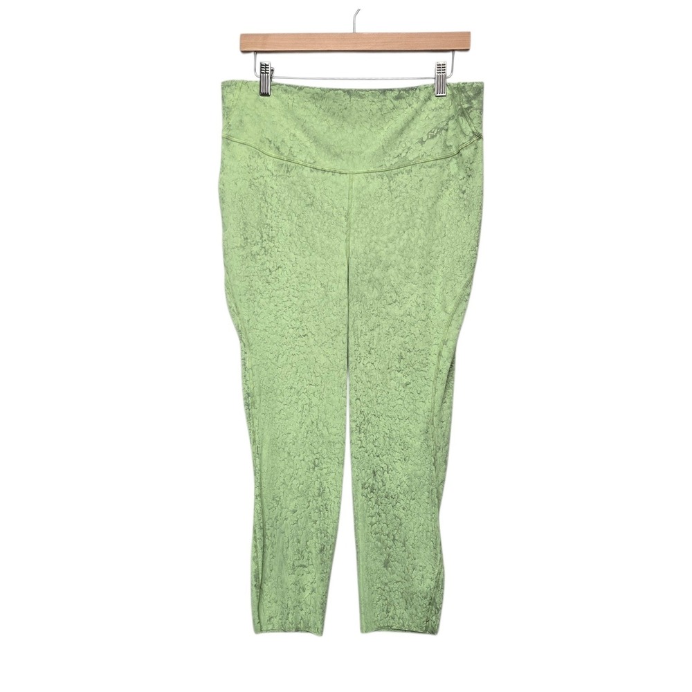 Lululemon‎ Base Pace High Rise Cropped Leggings 23" Lime Green W6CEES Size 14